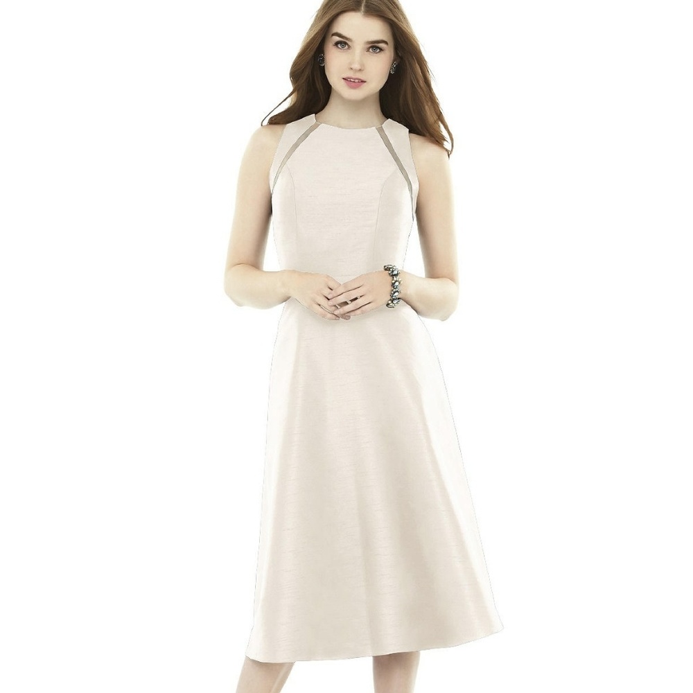 🆕 Alfred Sung Dupioni sleeveless dress Sz 8